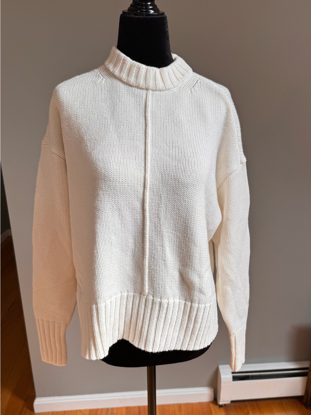 a new day Cream Ribbed Mock Turtleneck Sweater